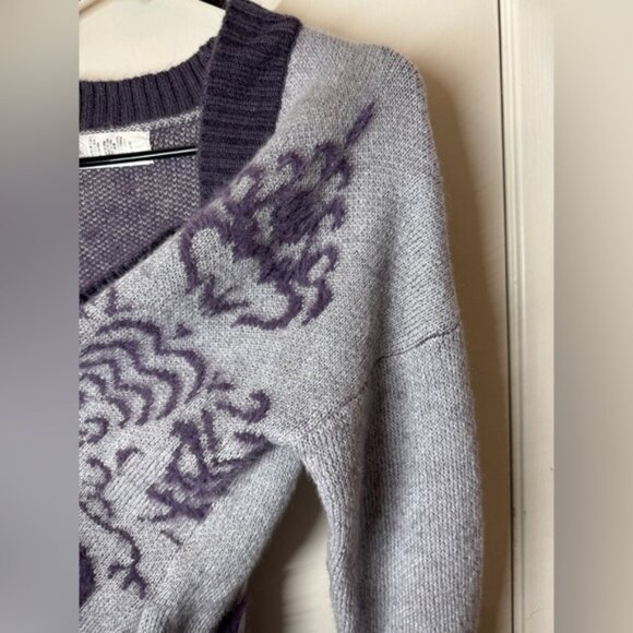 Disney Haunted Mansion Knit Open Front Longline Purple Grey Cardigan Sweater S - Picture 4 of 14